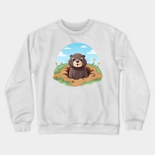 Cute mole peeked Crewneck Sweatshirt